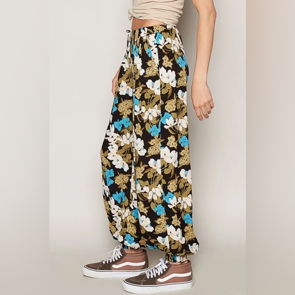 POL Floral Boho Print Women's Harem Joggers